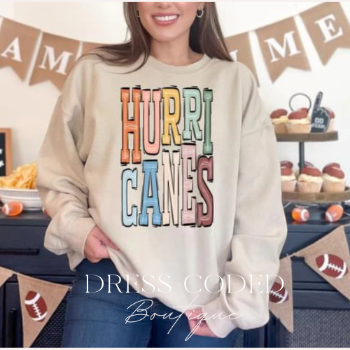 Hurricanes Boho Sporty Varsity Doodle print