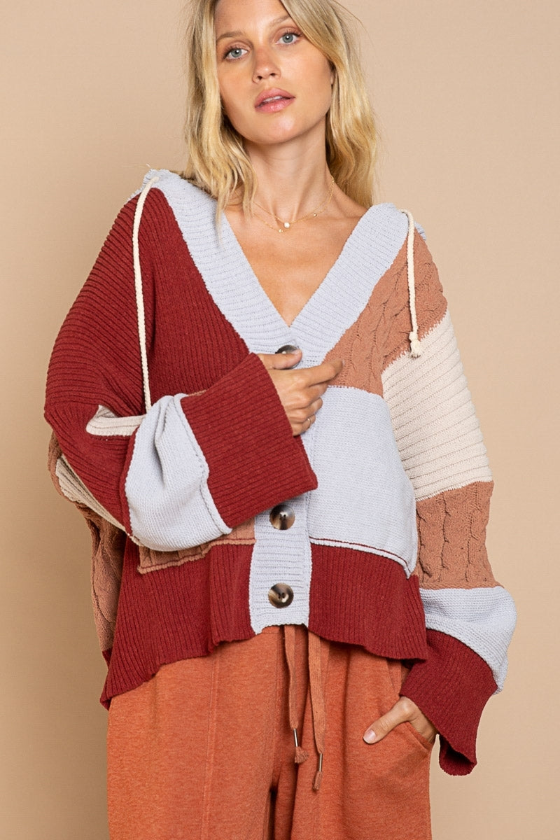 Colorblock Weave Cardigan