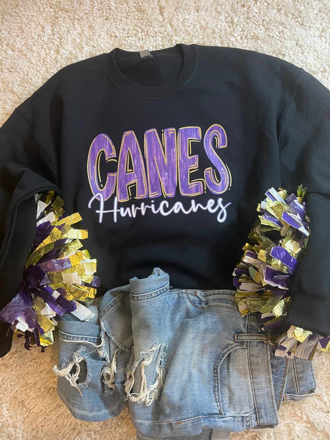 Canes Hurricanes faux Hand Painted