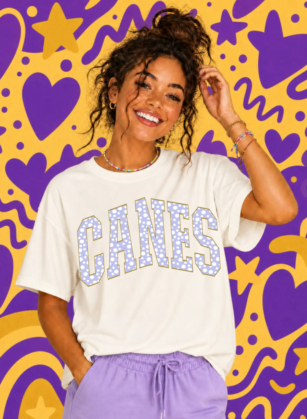 Preorder- Canes polka dot outlined in Gold