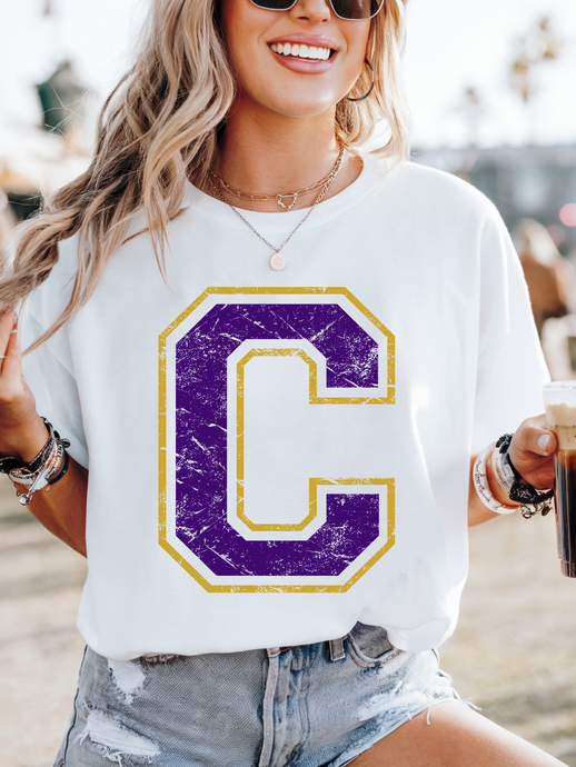 Distressed C Purple with Vegas Gold