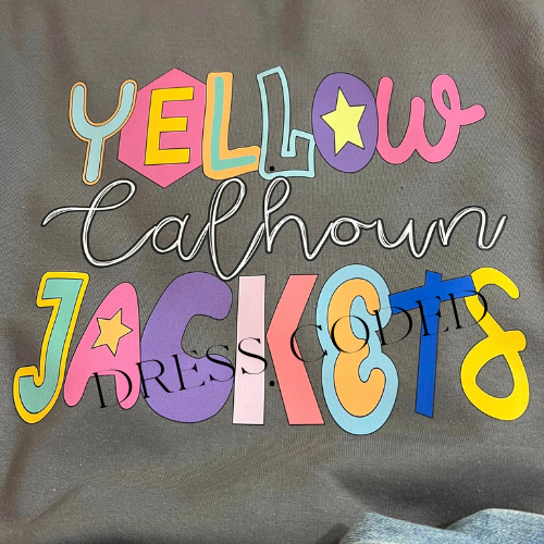 Calhoun Yellow Jackets Funky Letters