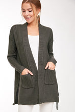 Tied Down Cardigan-Charcoal & Navy
