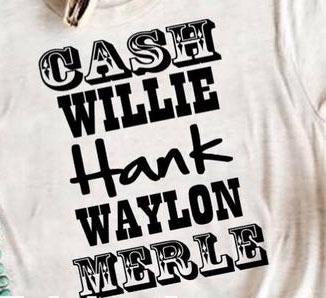 Cash Willie Hank Waylon Merle