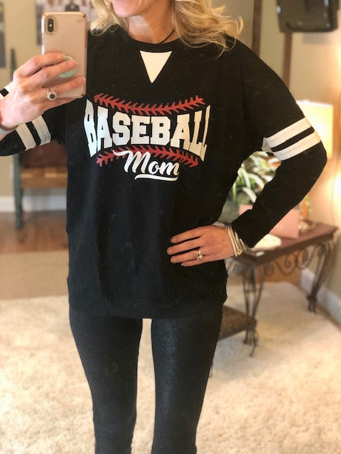 Black Varsity Raglan Style