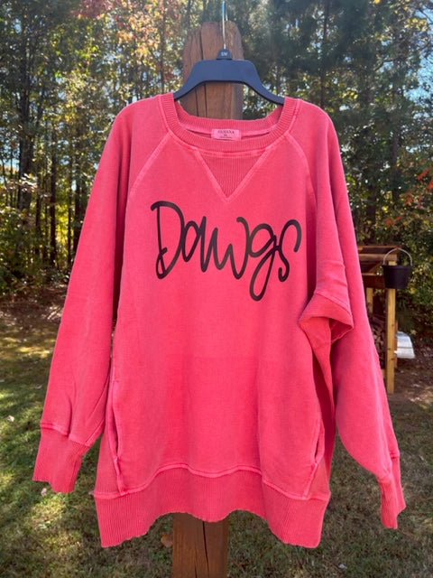 Dawgs Script Red Sweatshirt