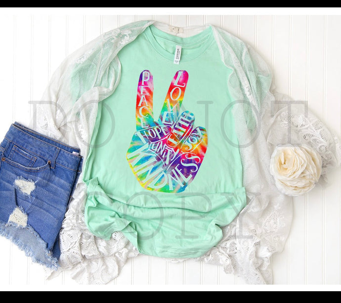 Peace Hand Tie Dye